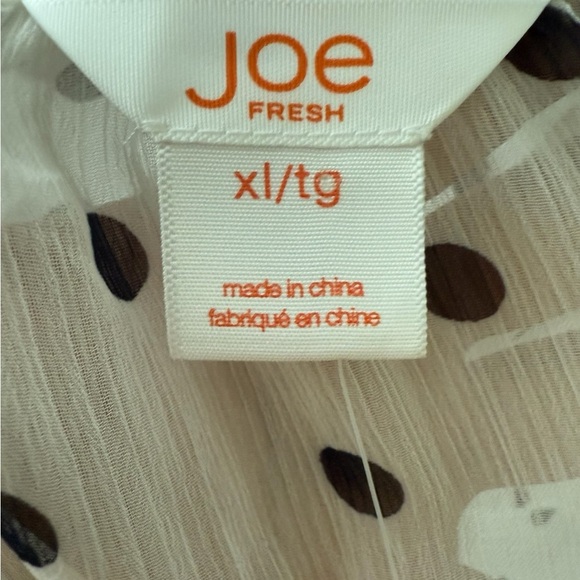 Joe Fresh Blouse Womens White Block
Polka Dot Sheer 3/4 Sleeve Size XL - Picture 6 of 8